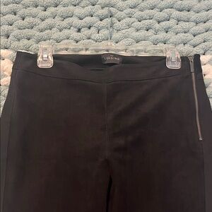 WHBM Black Leggings with faux suede front legs with Side Zipper - so soft!